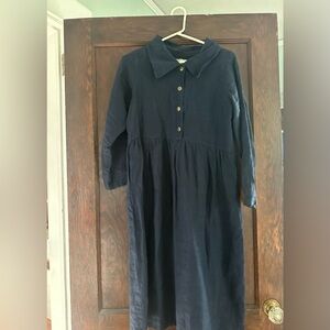 Conscious Clothing Linen dress with Peter Pan collar